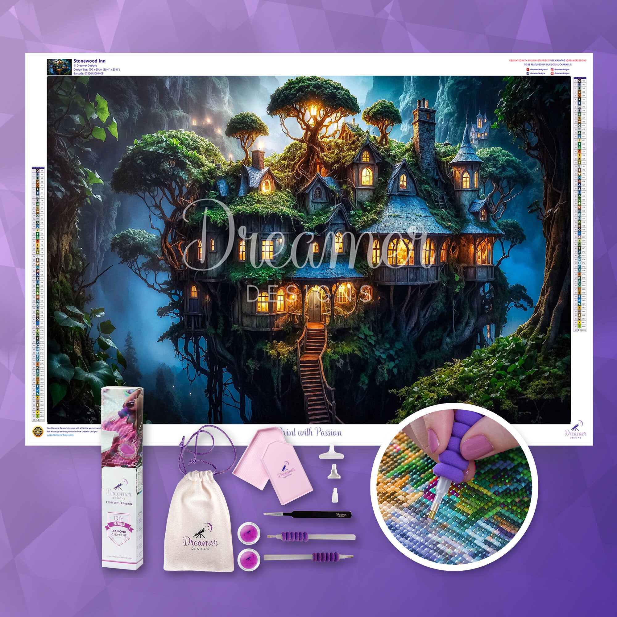 Dreamer Designs DIYダイヤモンドキャンバスキット Stonewood Inn