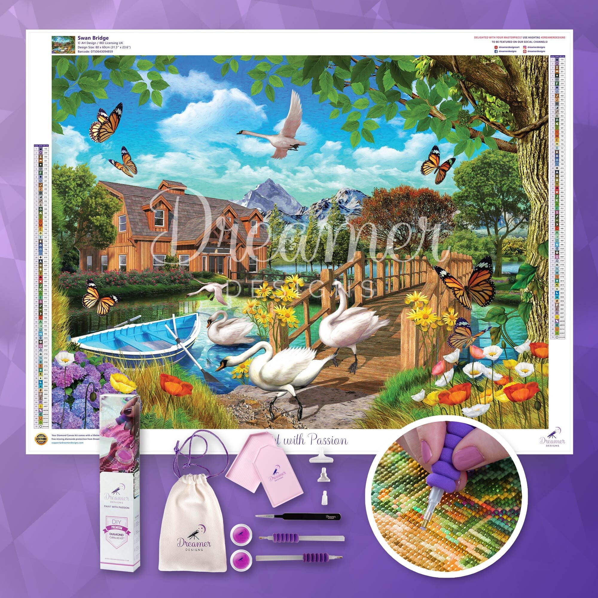 ダイヤモンドアート DreamerDESIGNS Swan Bridge