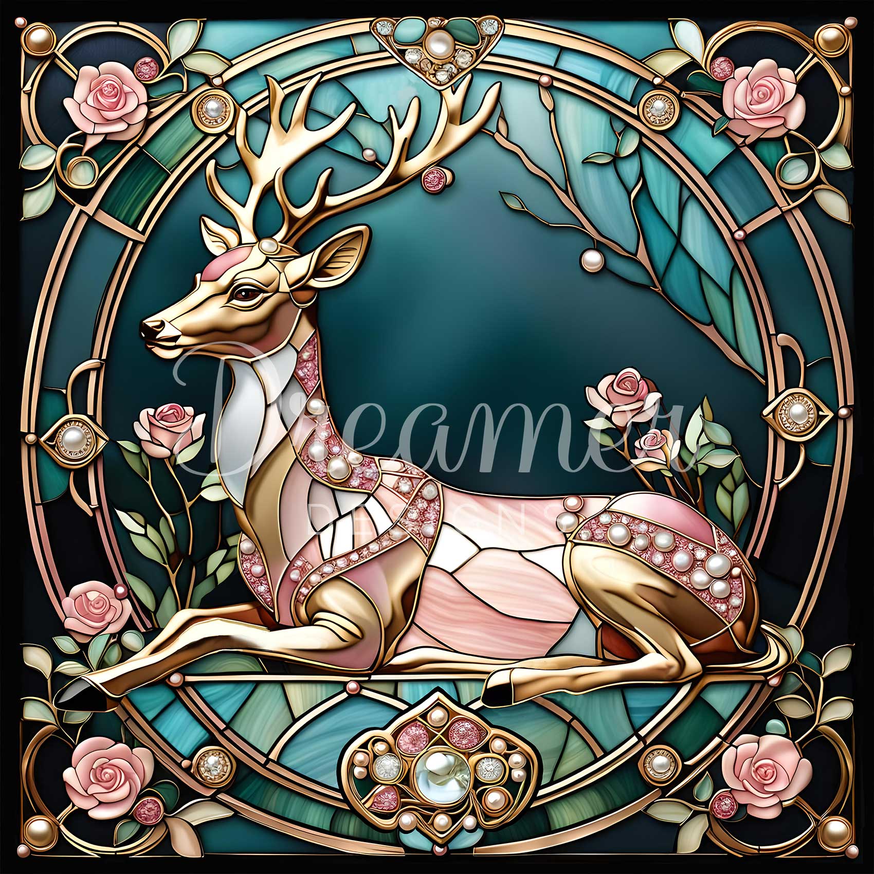 Stained Glass Deer