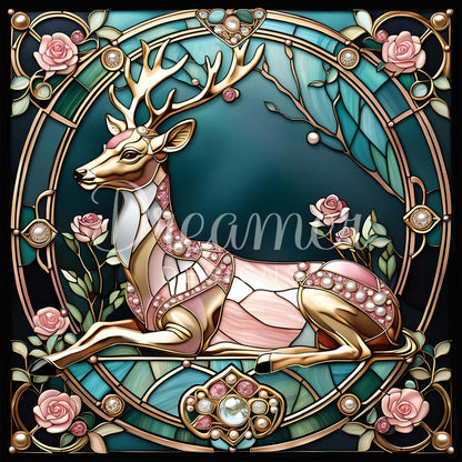 Stained Glass Deer