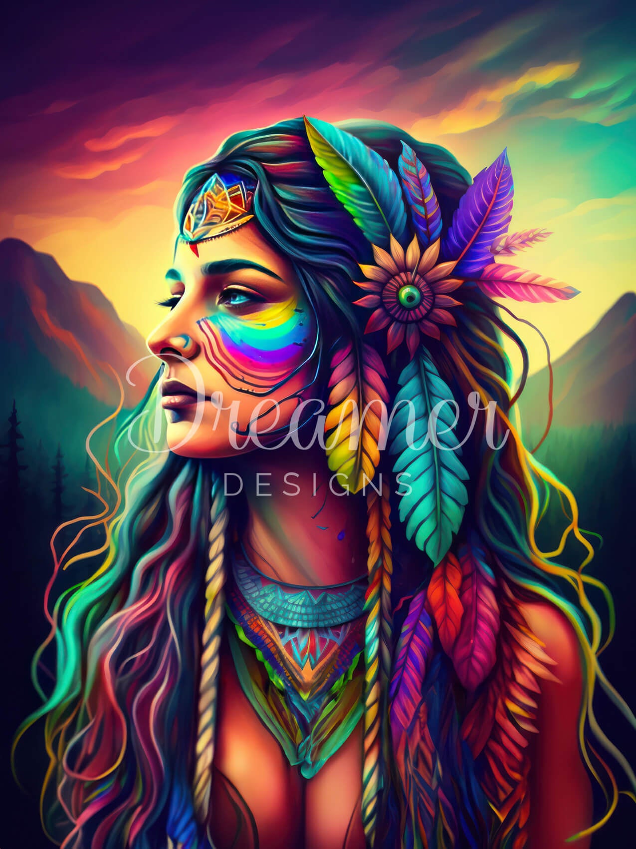 Tribal Rainbow Goddess