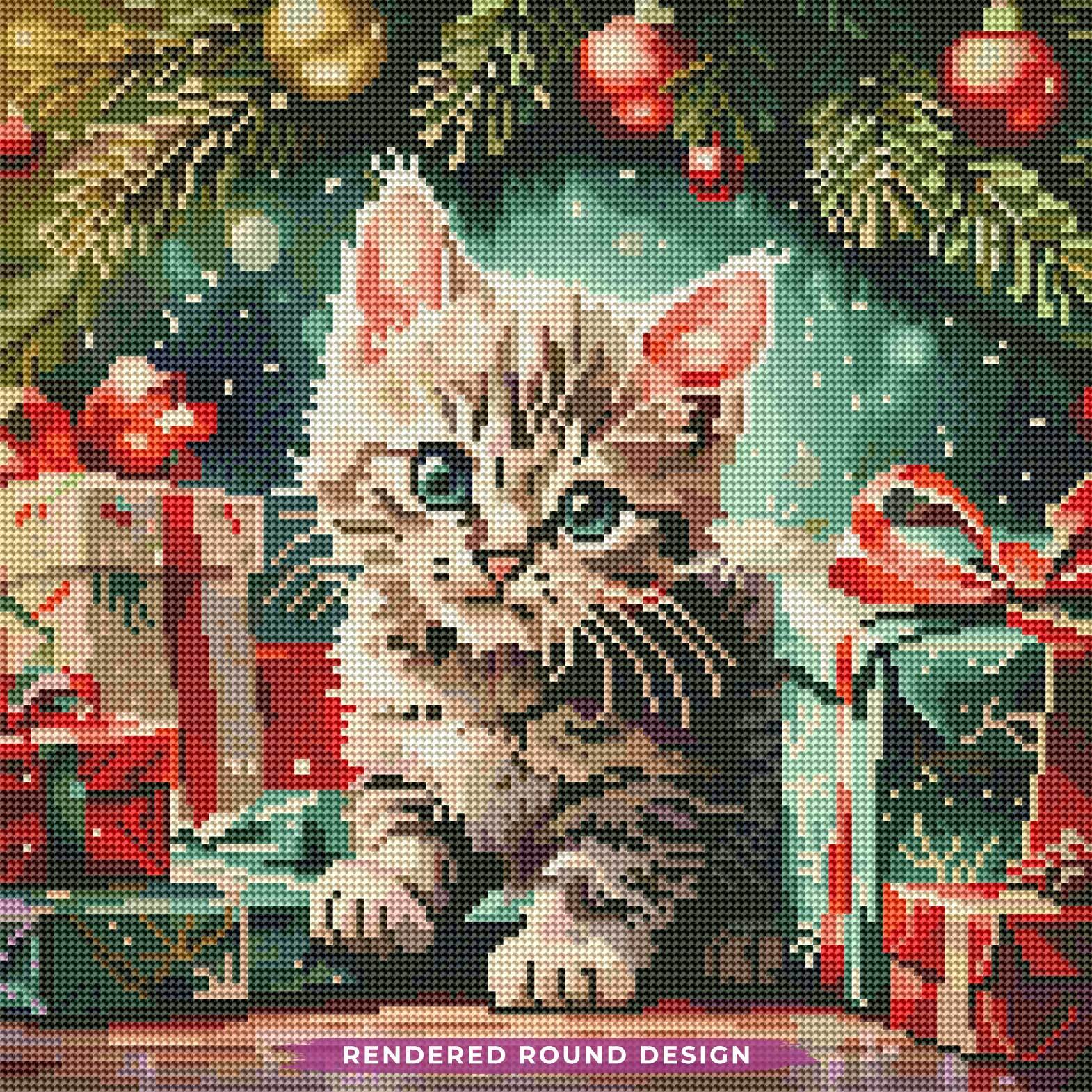 Vintage Christmas Kitten