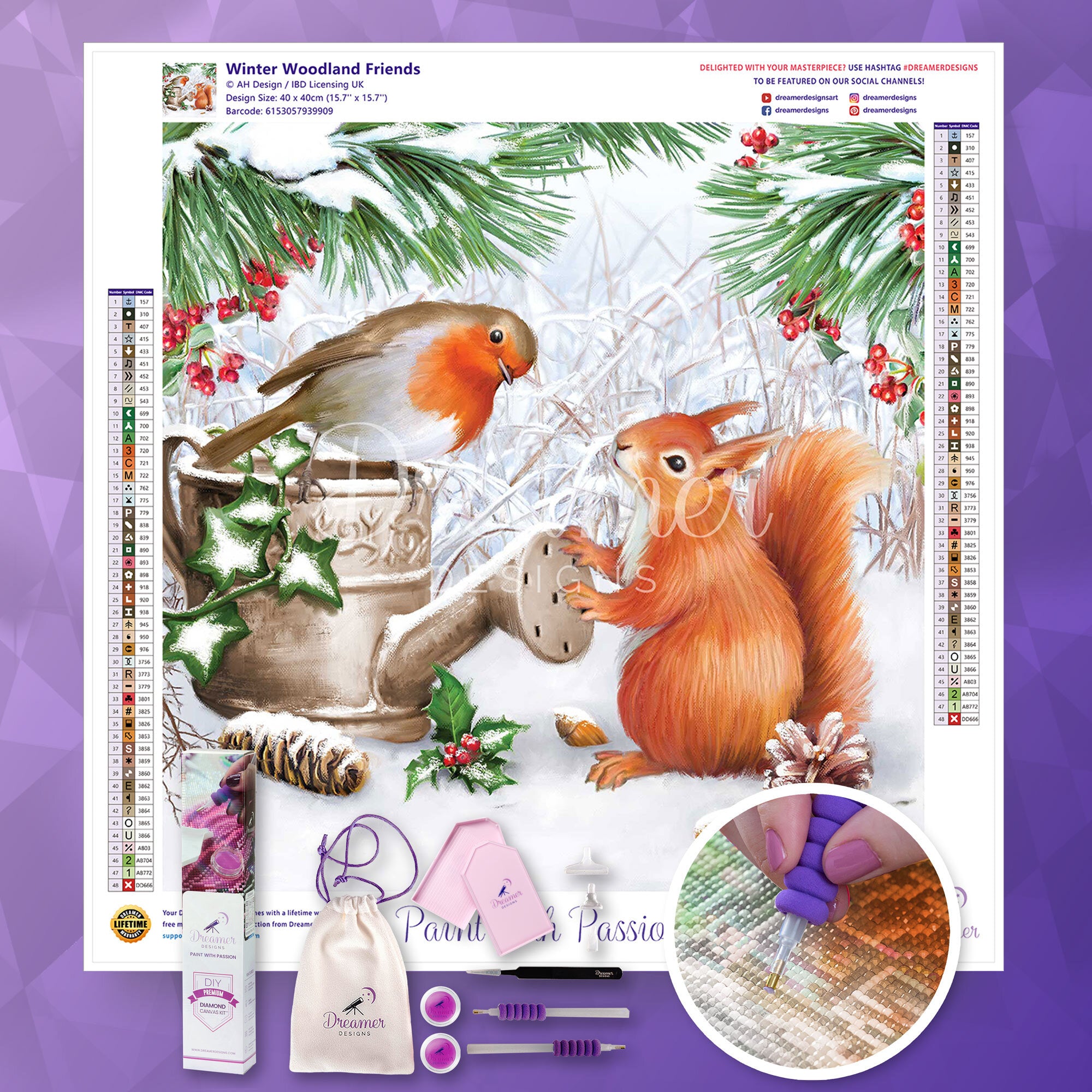 ダイヤモンドアート DreamerDESIGNS Winter Woodland Friends