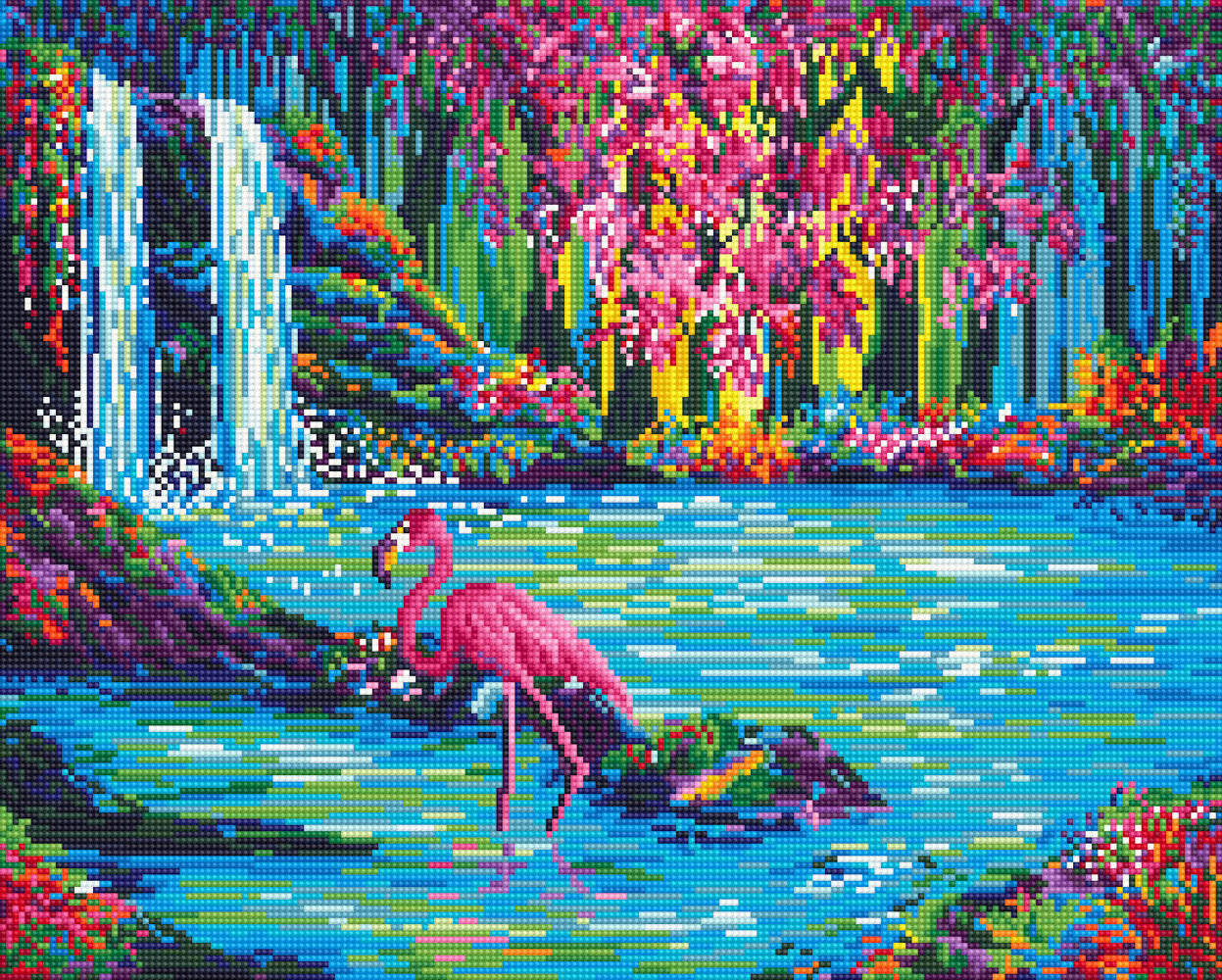 Flamingo Falls Diamond Painting Kit - Dreamer Designs – Dreamer
