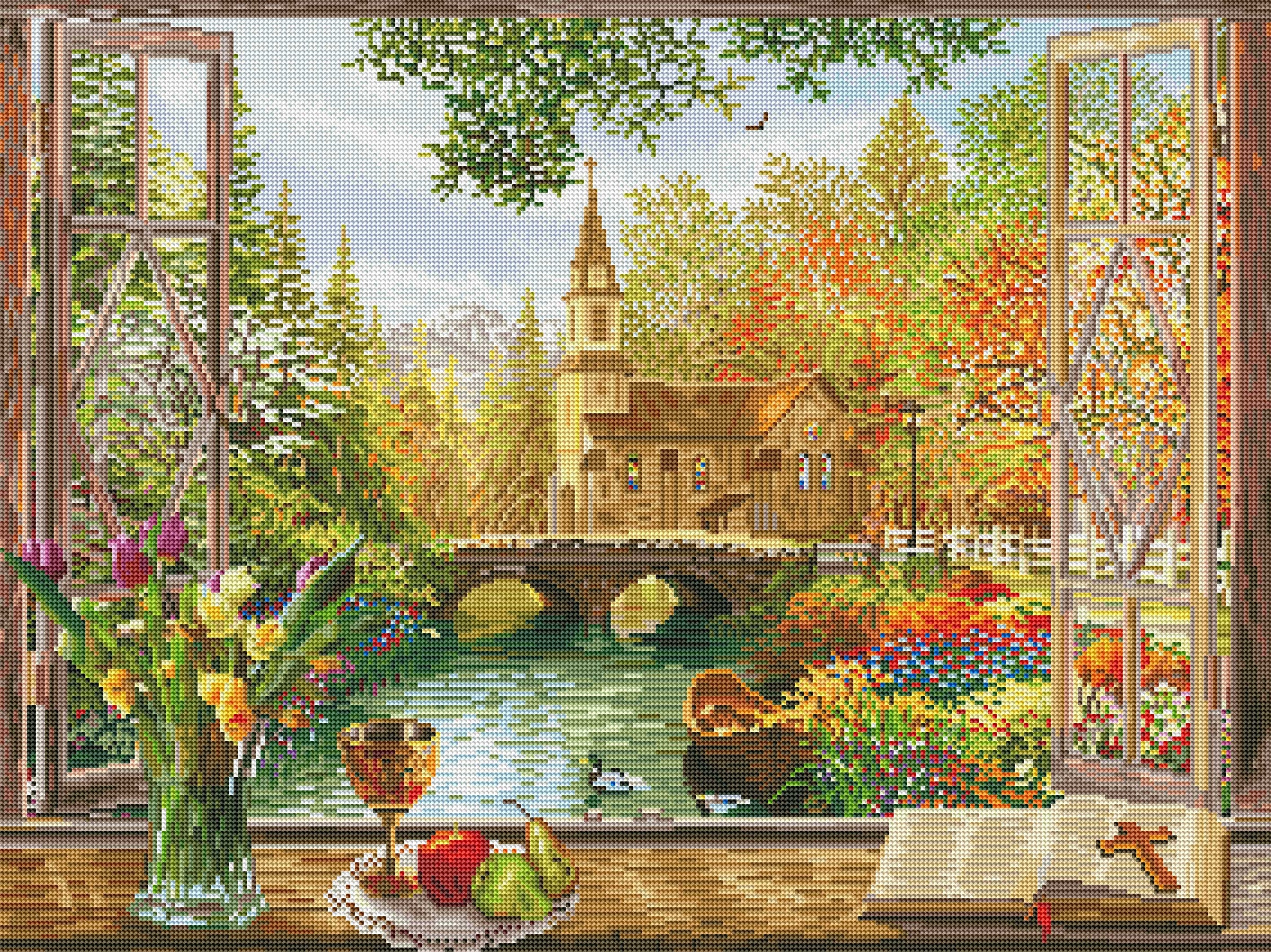 Spring Church Frame Autumn Church Frame