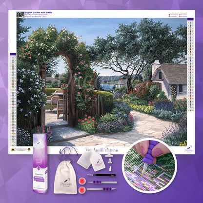 English Garden with Trellis