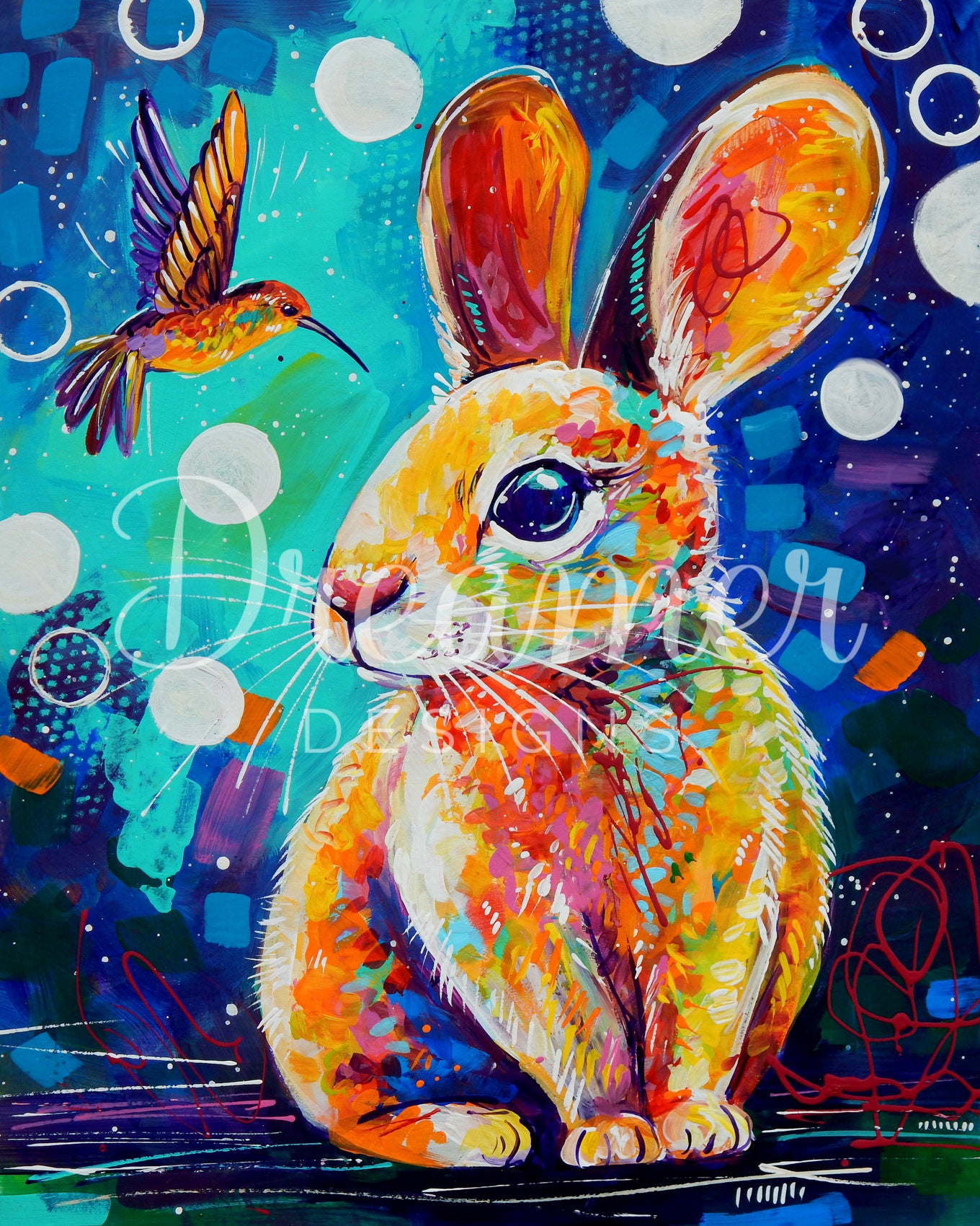 Abstract Rabbit Painting