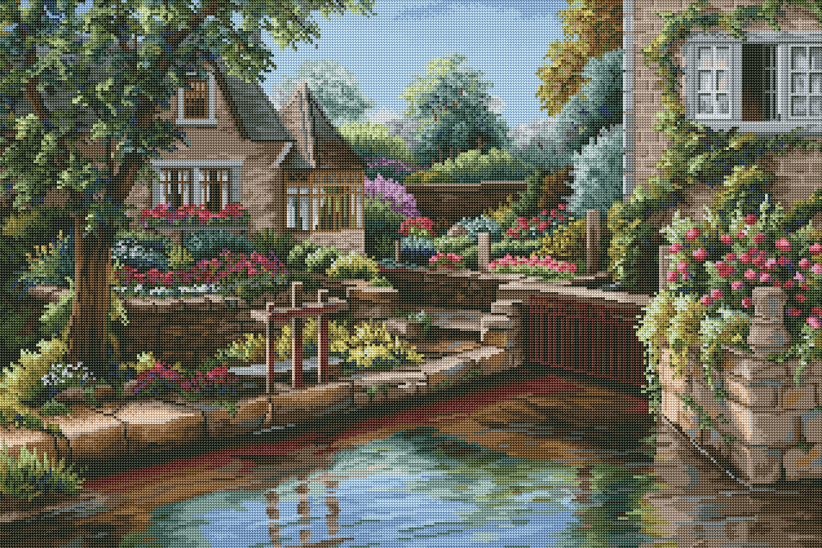 Cottage on the Water 5D Diamond Art Kit - Dreamer Designs Cottage on the Water 5D Diamond Art Kit - Dreamer Designs