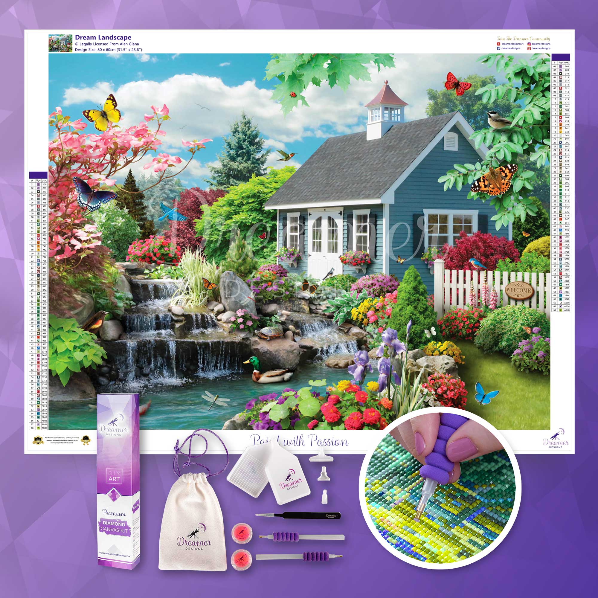 ドリーマーデザインズ キット Twisted Blossom Diamond Painting Kit