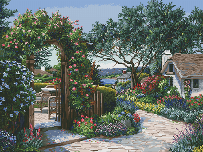 English Garden with Trellis