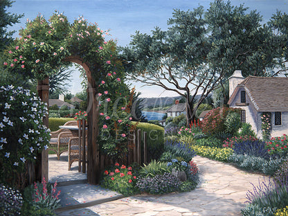 English Garden with Trellis