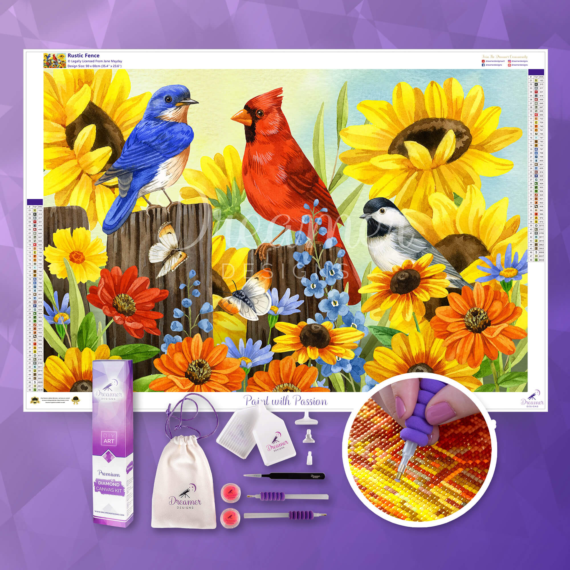 ドリーマーデザインズ Dreamer Designs キット Twisted Blossom Diamond Painting Kit - Dreamer Designs