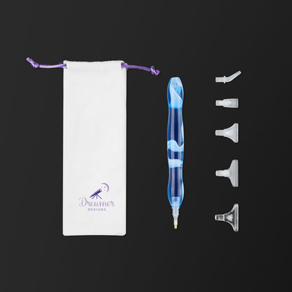 Blue Swirl Drill Pen