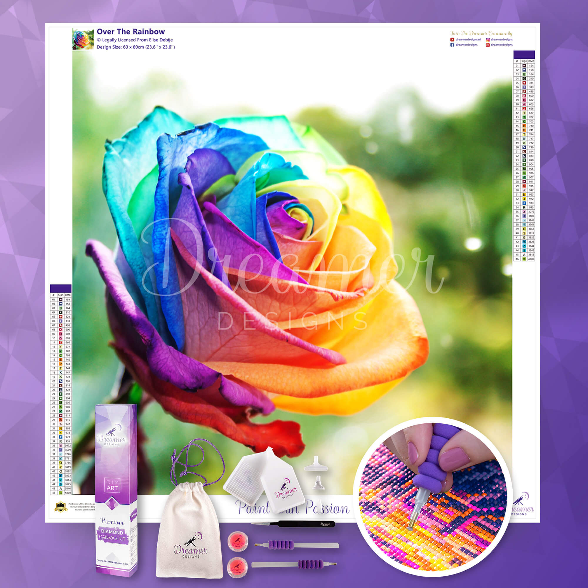 Over The Rainbow (Large Diamond Art Kit) - Dreamer Designs