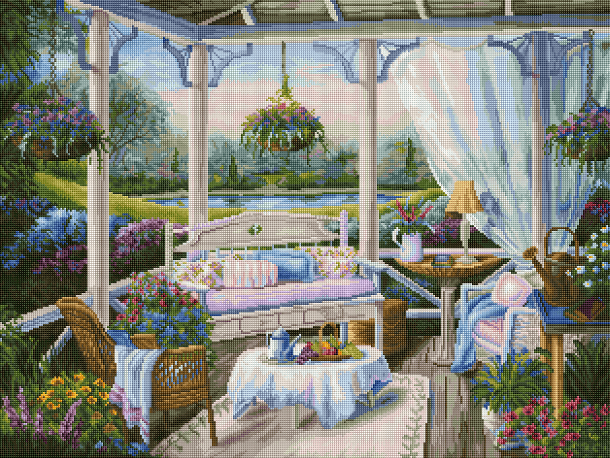 Patio with Flowers
