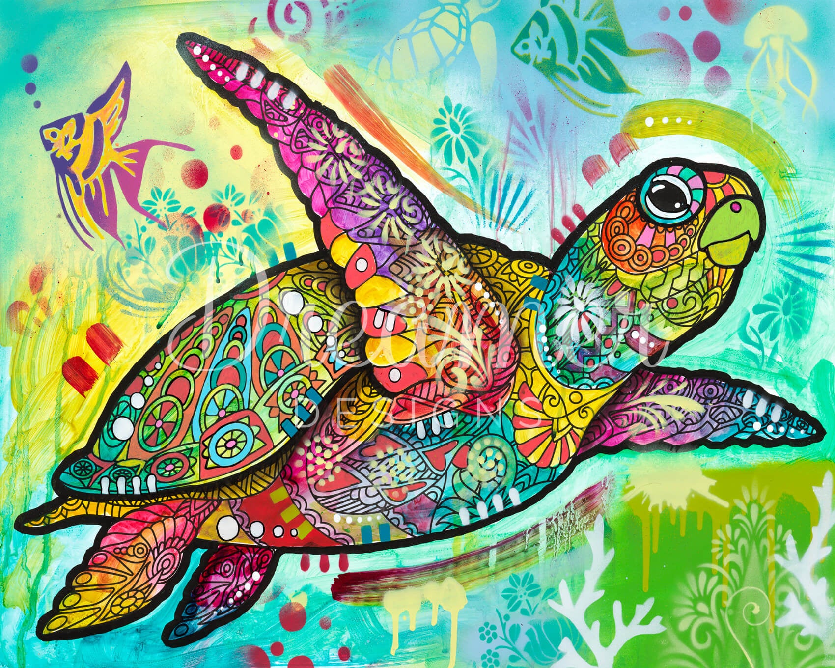 Colorful Sea Turtles
