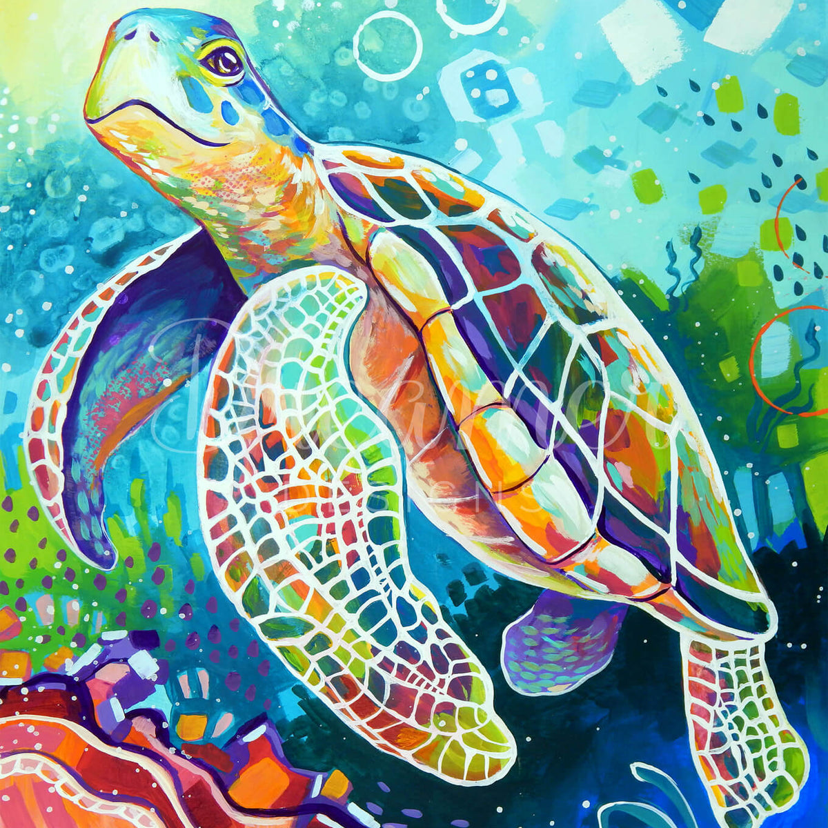 Turtle Mosaic Patterns Printable Green Loggerhead Turtle Glass Mosaic